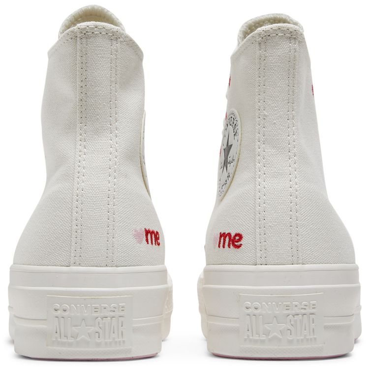 Converse Wmns Chuck Taylor All Star Lift Platform High Embroidered Hearts White