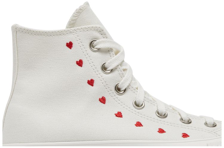 Converse Wmns Chuck Taylor All Star Lift Platform High Embroidered Hearts White