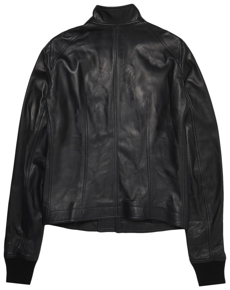 Rick Owens Intarsia Leather Jacket Black