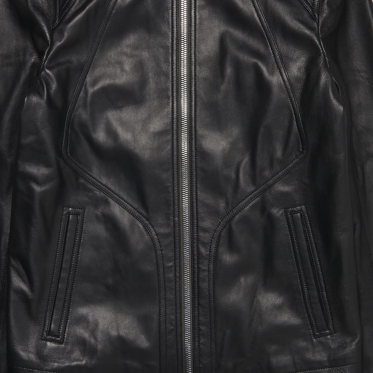 Rick Owens Intarsia Leather Jacket Black