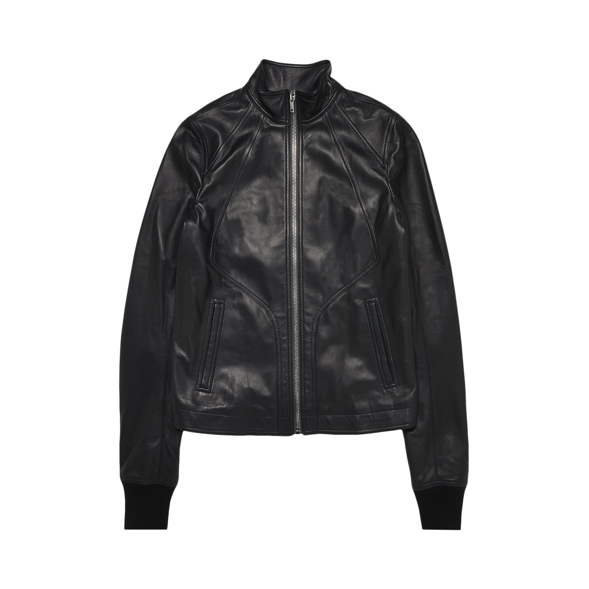 Rick Owens Intarsia Leather Jacket 'Black' | GOAT