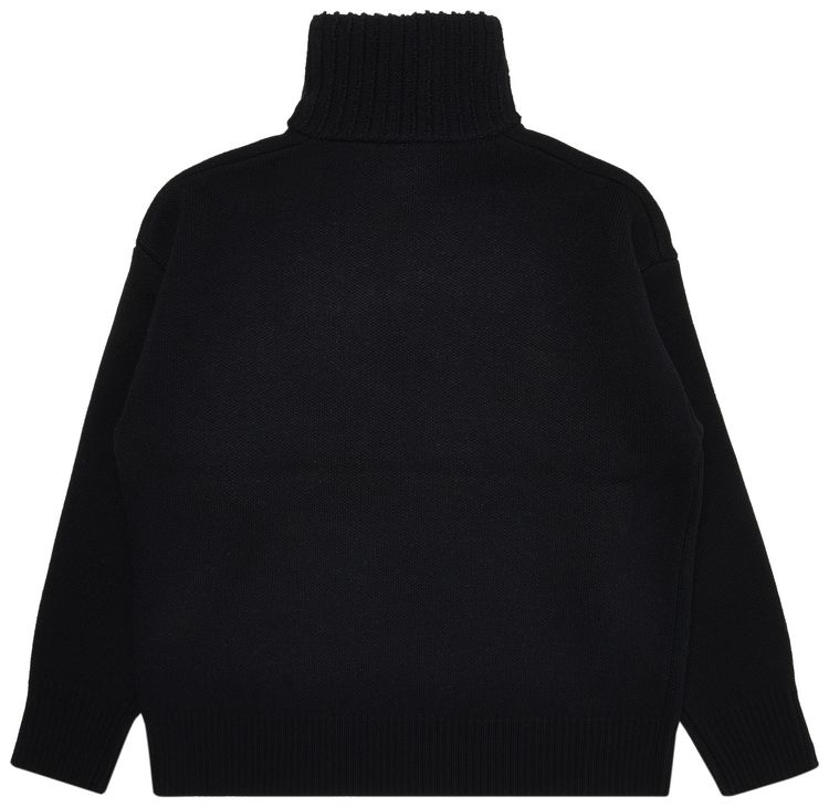 We11done Square Logo Pile Knit Jumper Black