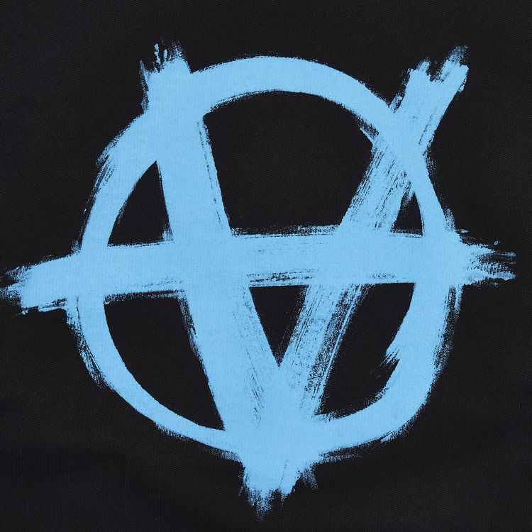 Vetements Double Anarchy Logo Hoodie BlackLight Blue