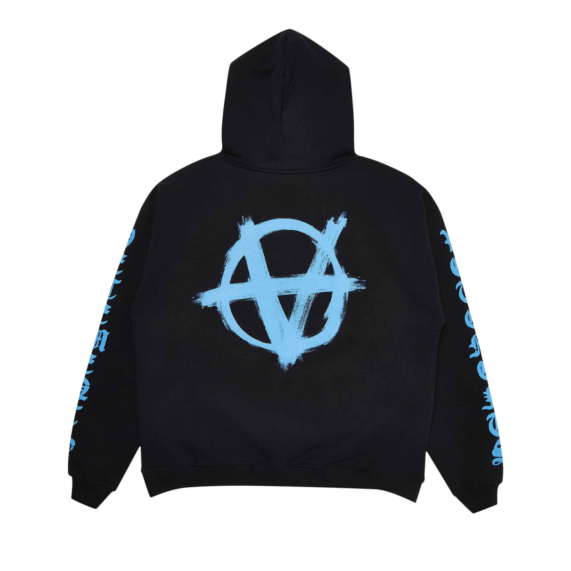 Buy Vetements Double Anarchy Logo Hoodie Black Light Blue UE52TR460X BLAC GOAT