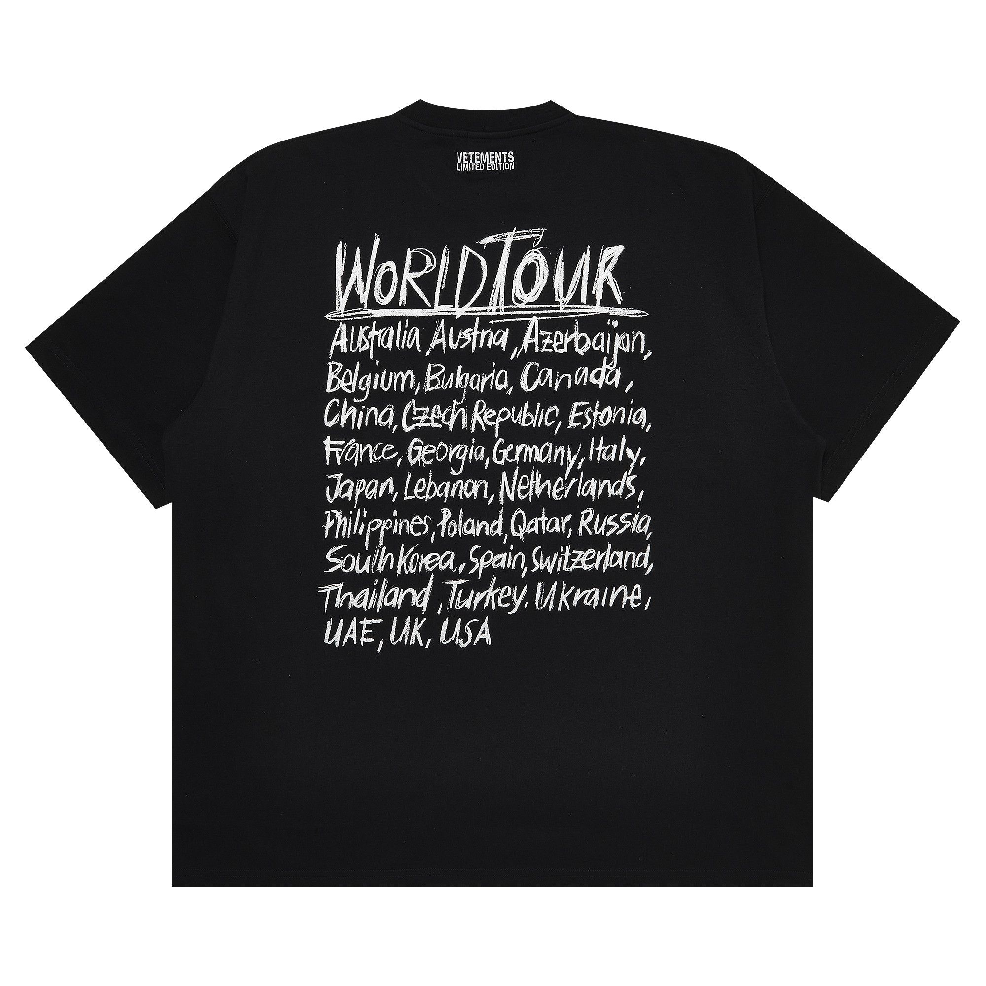 美品VETEMENTS x   TシャツMサイズ Buy Vetements World Tour T-Shirt 'Black/Silver' - UE52TR270S BLAC