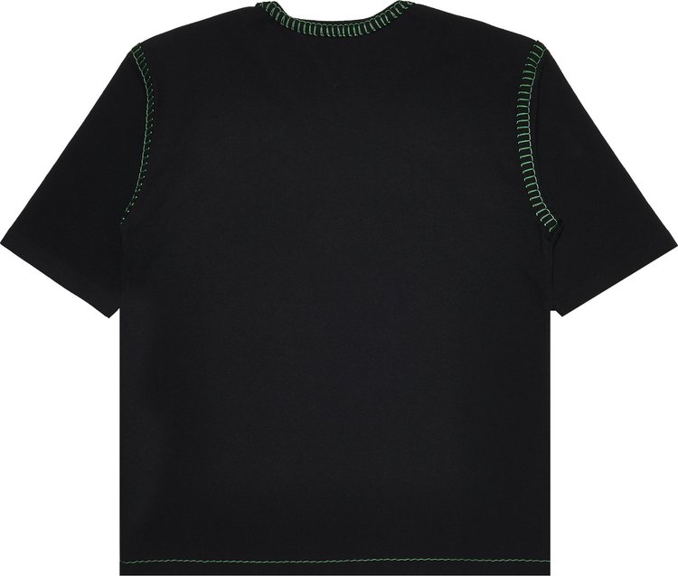 Bottega Veneta Overlock Cotton Jersey T Shirt Black