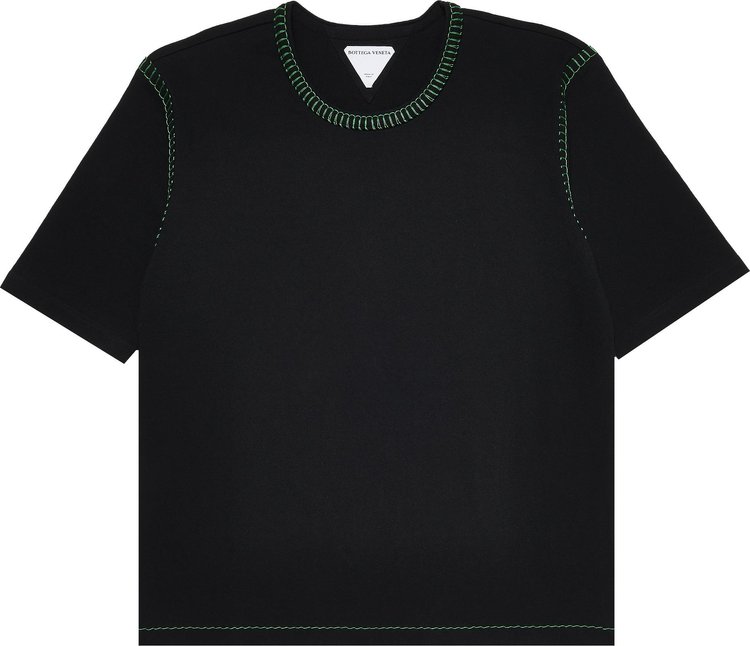 Bottega Veneta Overlock Cotton Jersey T-Shirt 'Black'