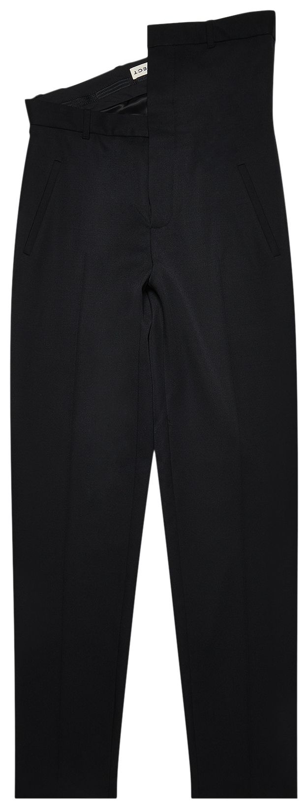 YProject Classic Asymmetric Waist Trousers Black