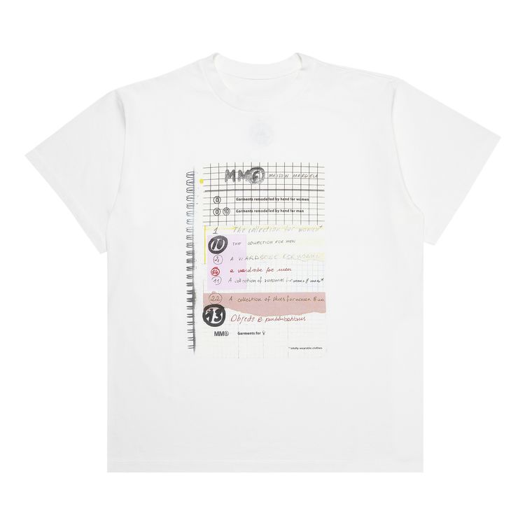 MM6 Maison Margiela Notebook Graphic T Shirt White