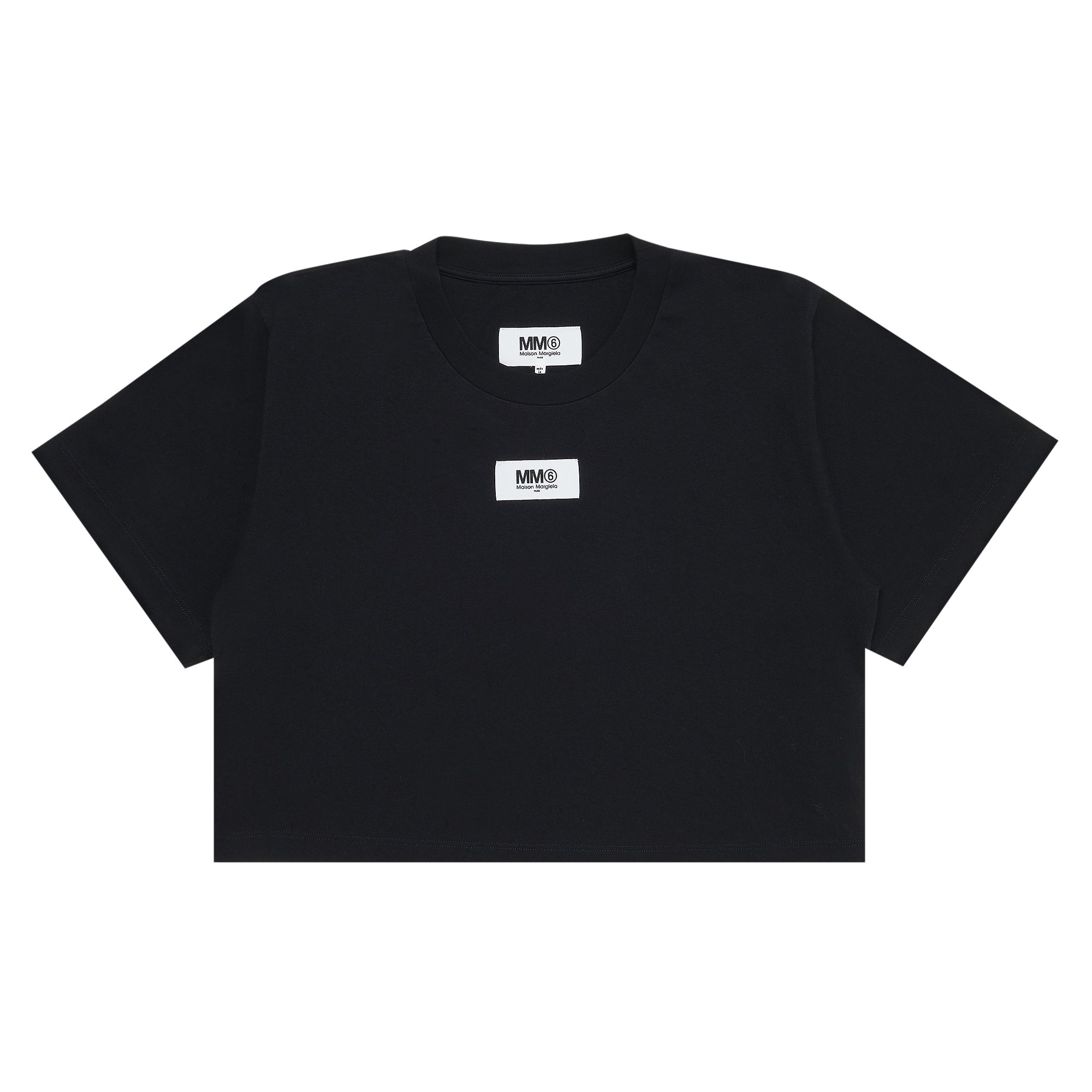 Buy MM6 Maison Margiela Logo Patch Cropped T-Shirt 'Black