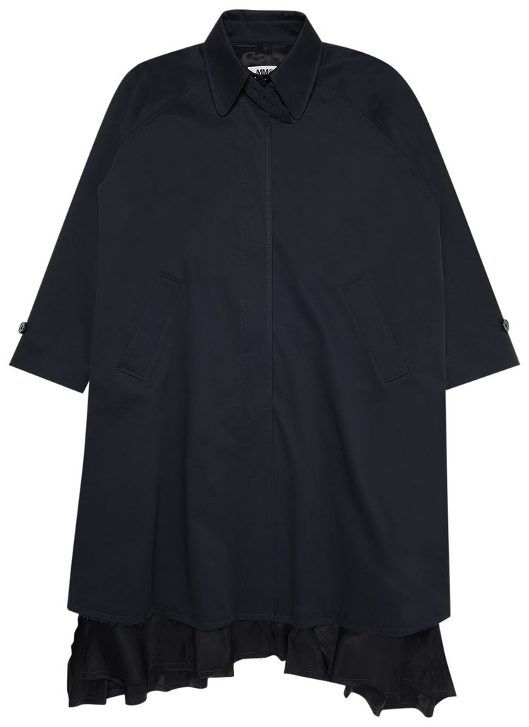 MM6 Maison Margiela Trench Coat With Extended Lining Navy