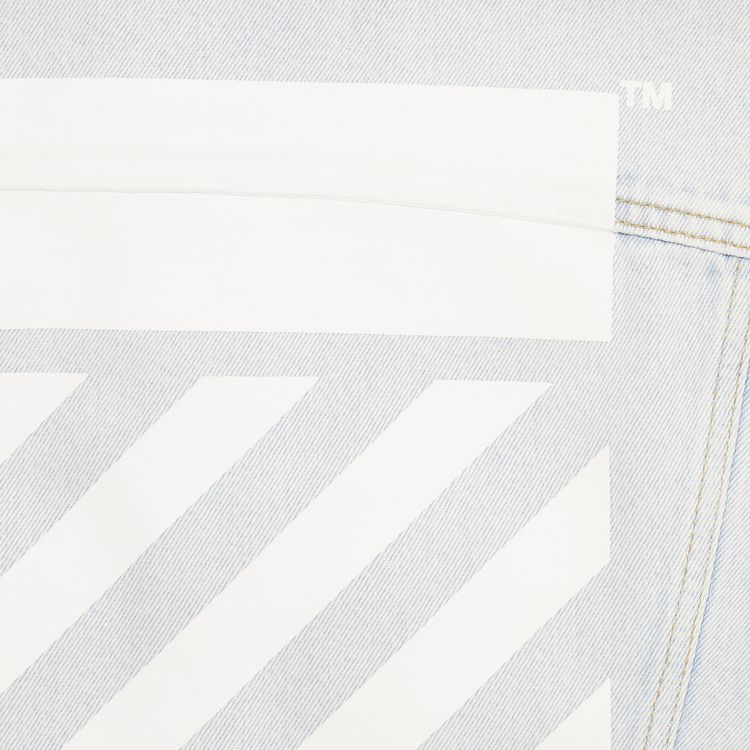 Off White Diag Regular Denim Jacket Light BlueWhite