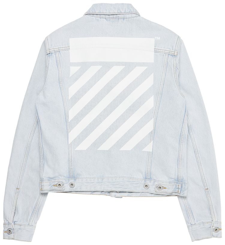 Off White Diag Regular Denim Jacket Light BlueWhite