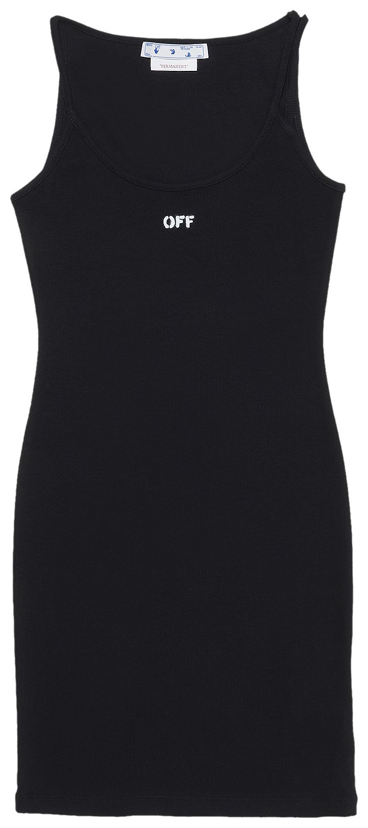 Off White Off Stamp Basic Rib Dress BlackWhite