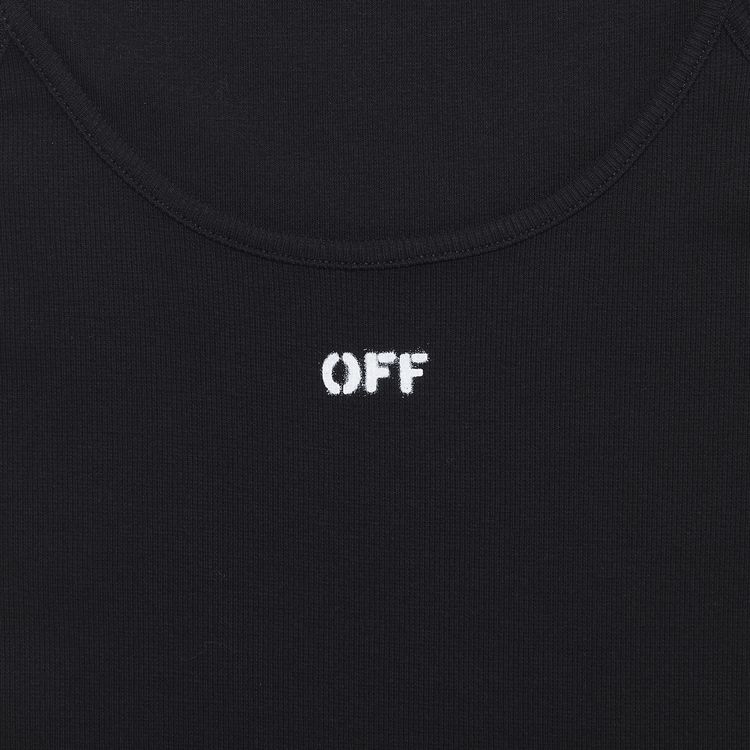 Off White Off Stamp Basic Rib Dress BlackWhite
