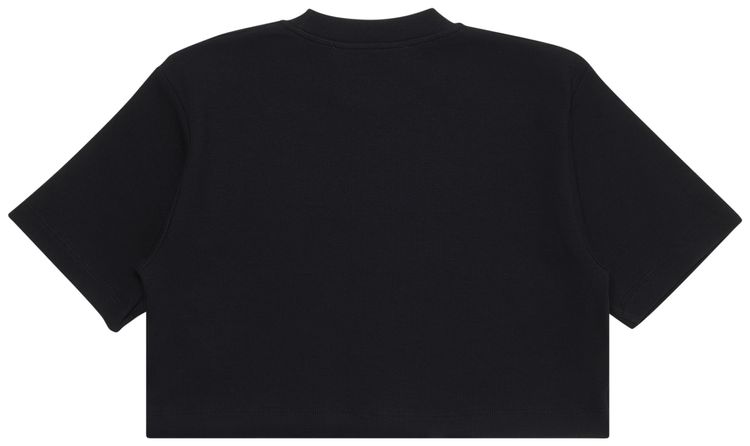 Off White Off Stamp Ribbed Cropped Tee BlackWhite