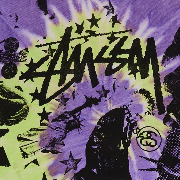 Stussy 8 ball Dice Tee Tie Dye PurpleGreen