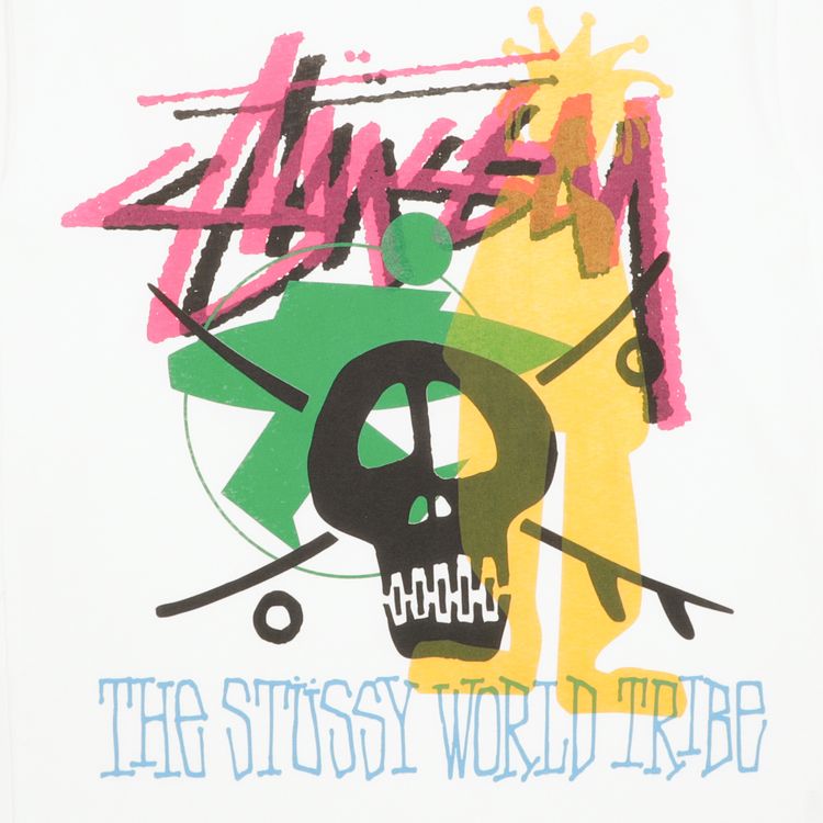 Stussy Gear World Tribe Long Sleeve Tee White