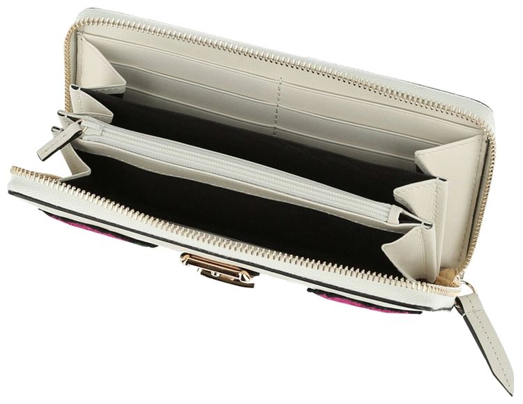 Gucci Sylvie Embroidered Wallet White