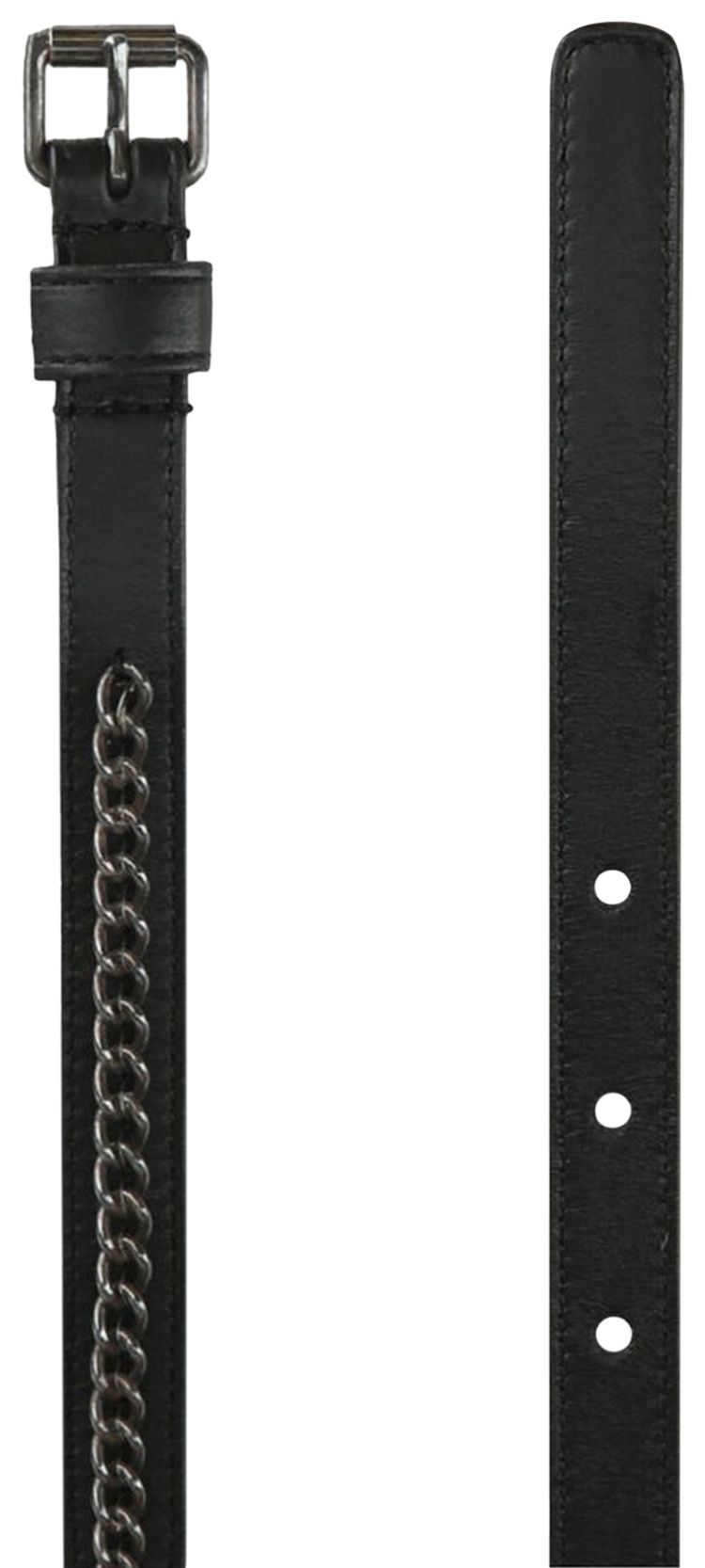 Saint Laurent Leather Chain Belt Black
