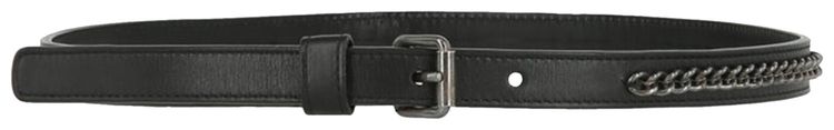 Saint Laurent Leather Chain Belt Black