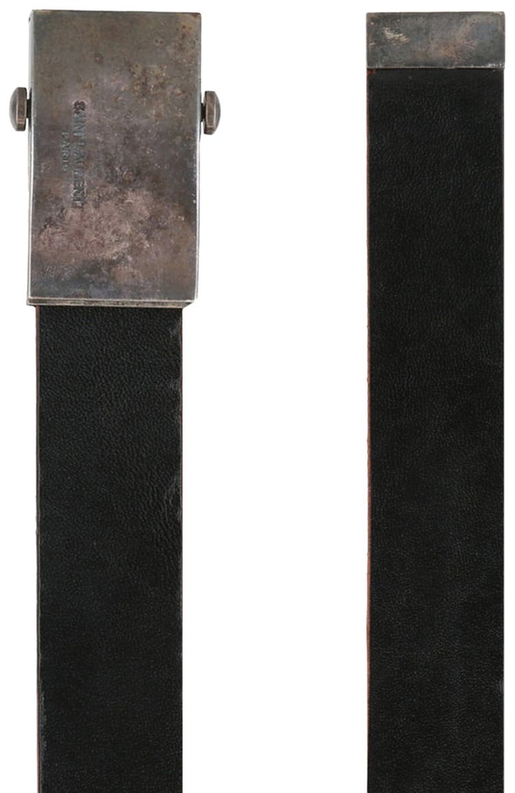 Saint Laurent Metal Buckle Leather Belt Black