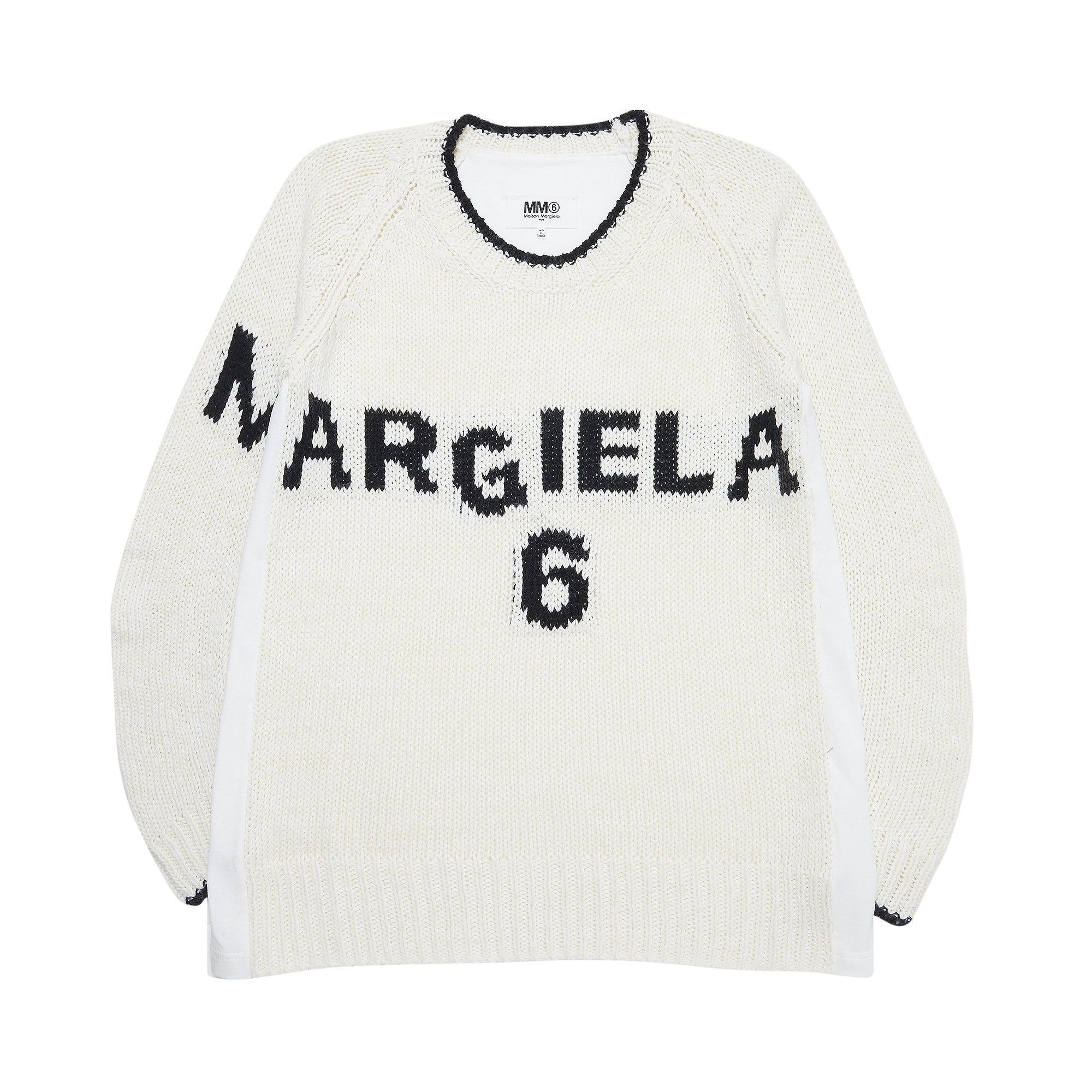 MM6 Maison Margiela Sweater 'White/Black' | GOAT