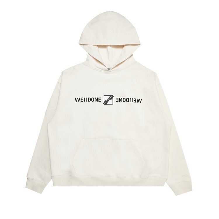 We11done Patched Mirror Logo Hoodie 'Ivory'
