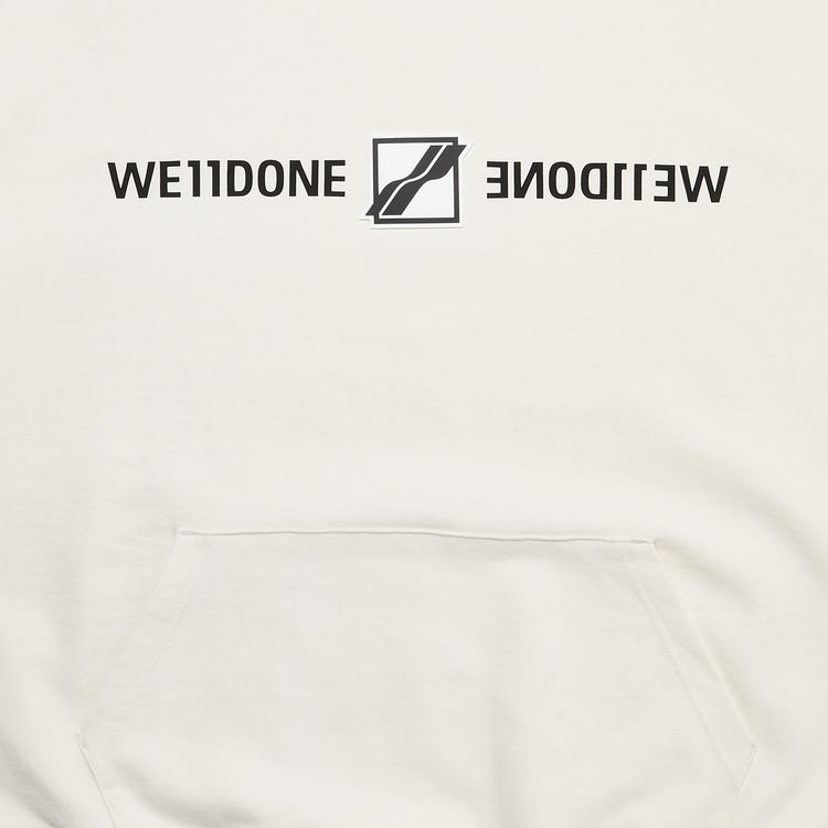 We11done Patched Mirror Logo Hoodie Ivory
