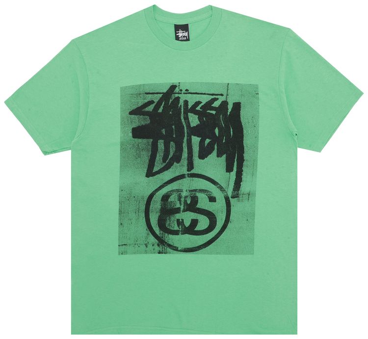 Stussy Stock Link Blur Tee Green