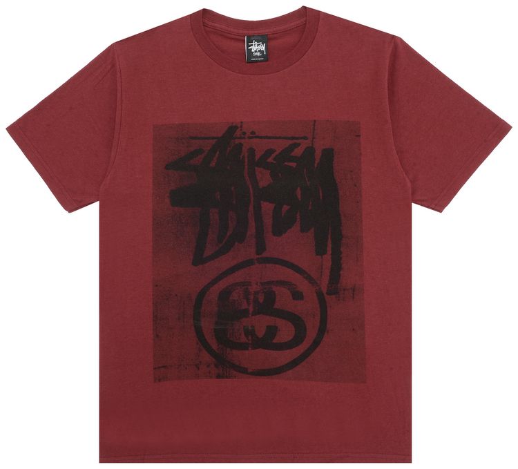Stussy Stock Link Blur Tee Dark Red