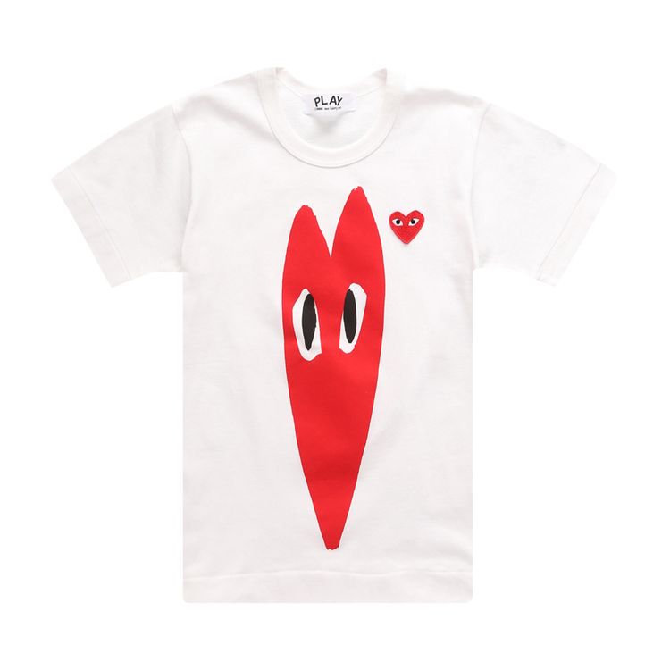 Comme des Garcons PLAY Long Heart Tee White