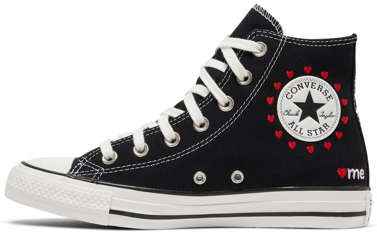 Converse Wmns Chuck Taylor All Star High Embroidered Hearts   Black