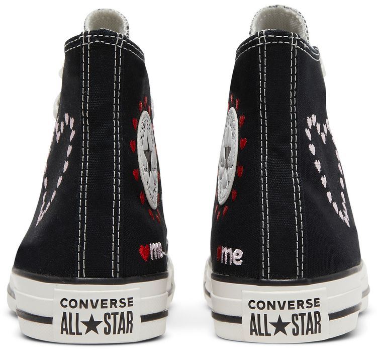 Converse Wmns Chuck Taylor All Star High Embroidered Hearts   Black