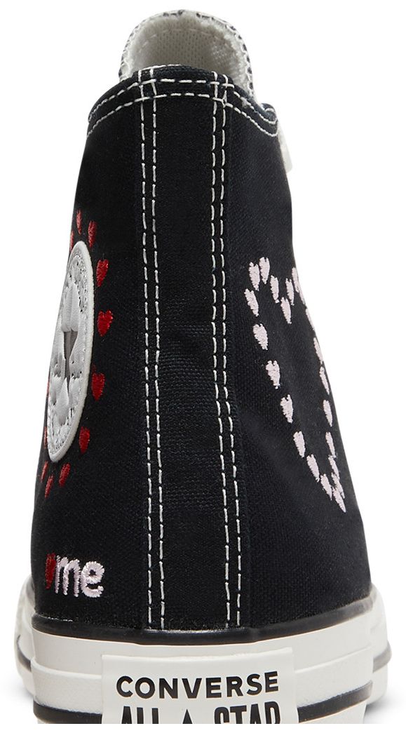 Converse Wmns Chuck Taylor All Star High Embroidered Hearts   Black