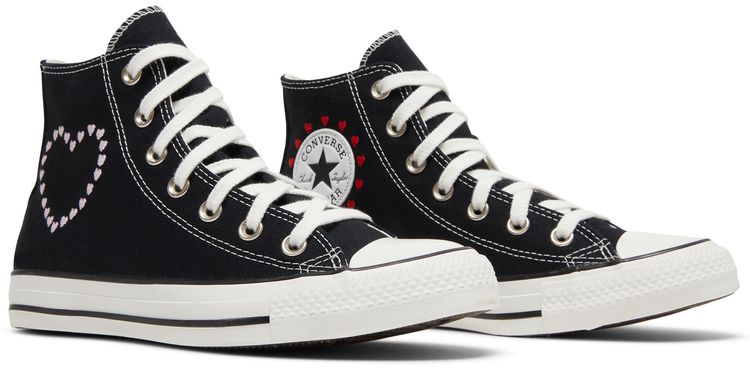 Converse Wmns Chuck Taylor All Star High Embroidered Hearts   Black