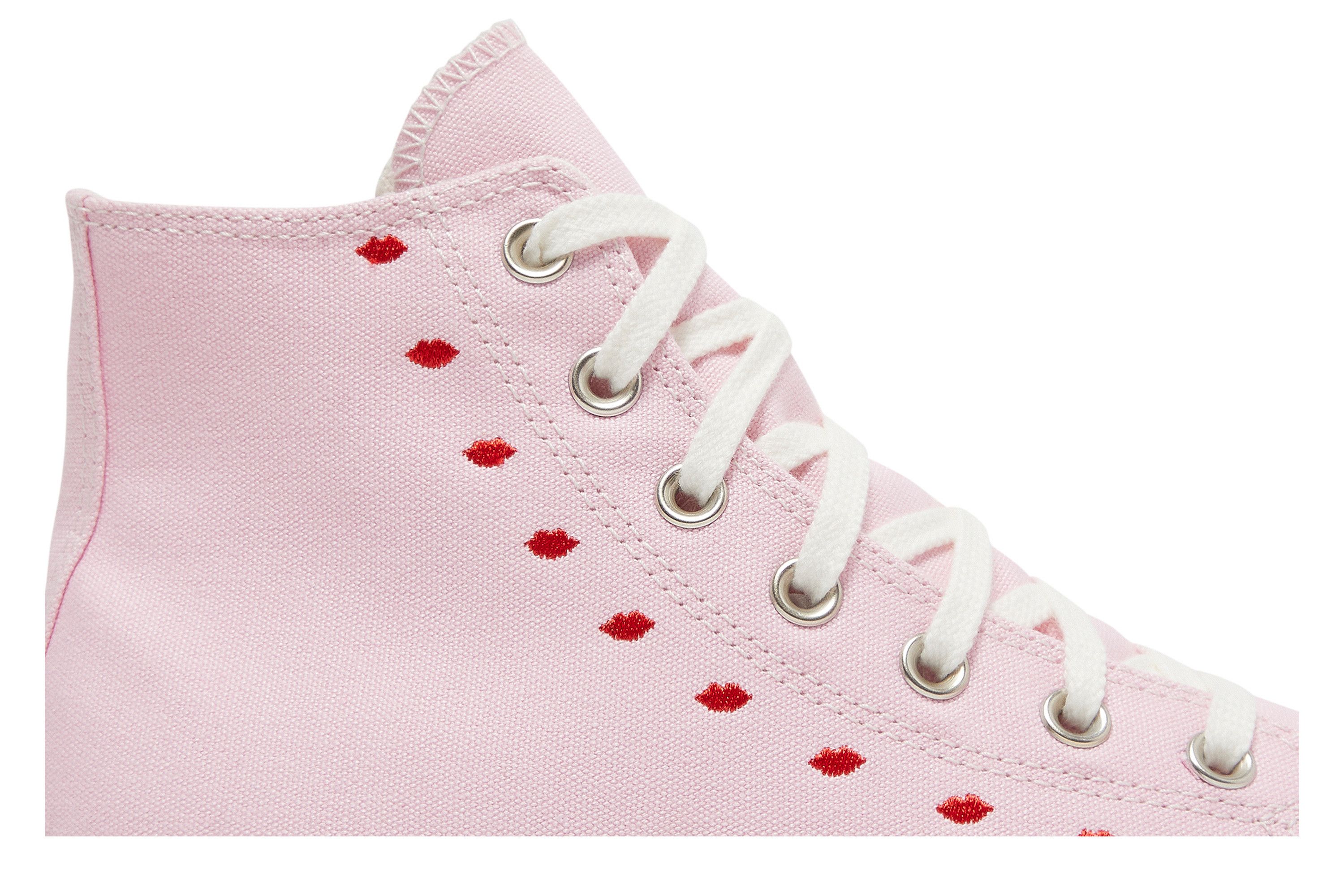White converse with pink sole sale