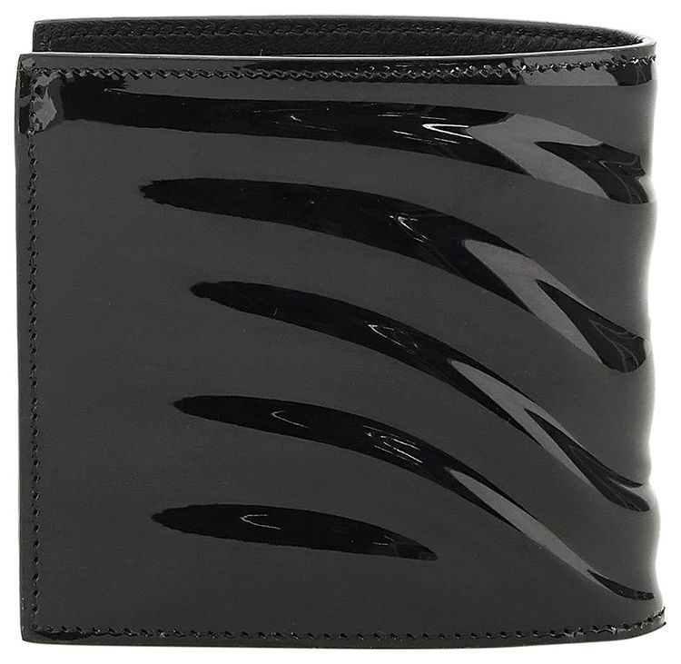 Alexander McQueen Rib 8cc Bifold Wallet Black
