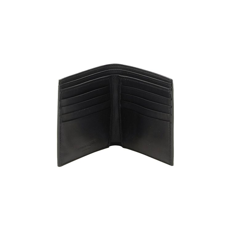 Alexander McQueen Rib 8cc Bifold Wallet Black
