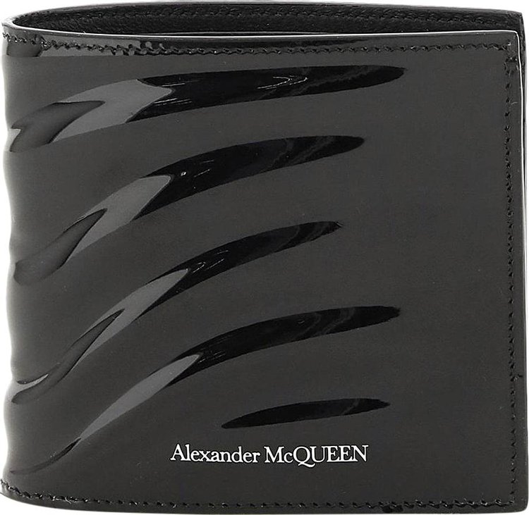 Alexander McQueen Leather Compact Wallet - Black Wallets