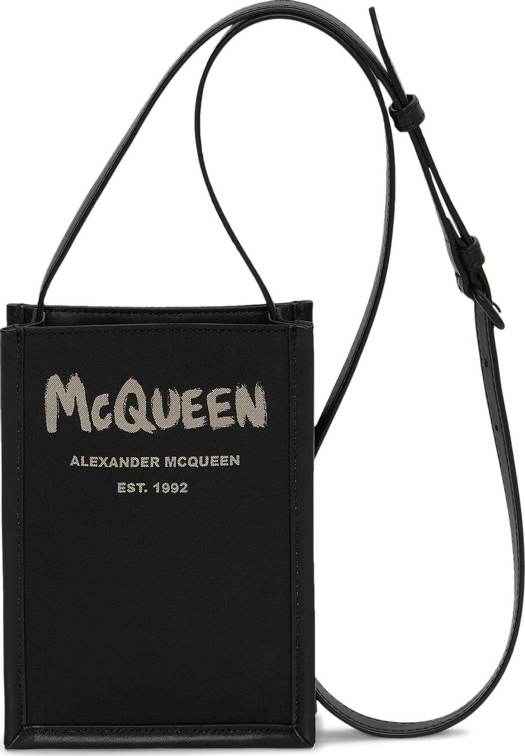 Alexander McQueen Graffiti Edge Mini Crossbody Bag 'Black/White'
