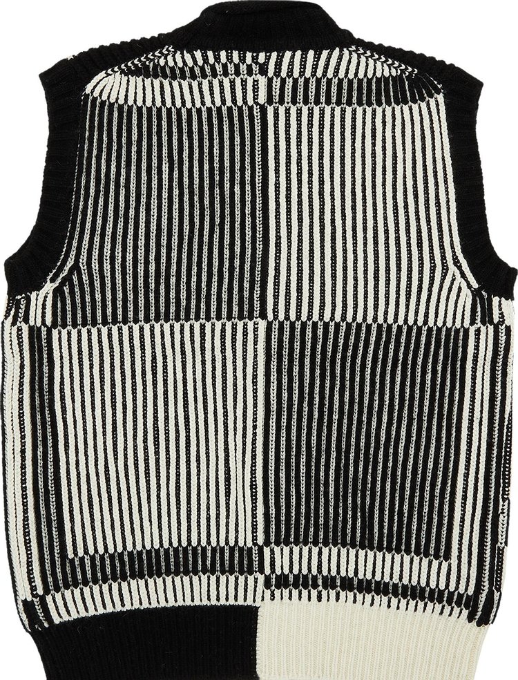 We11done Magnified Logo Jacquard Vest Black