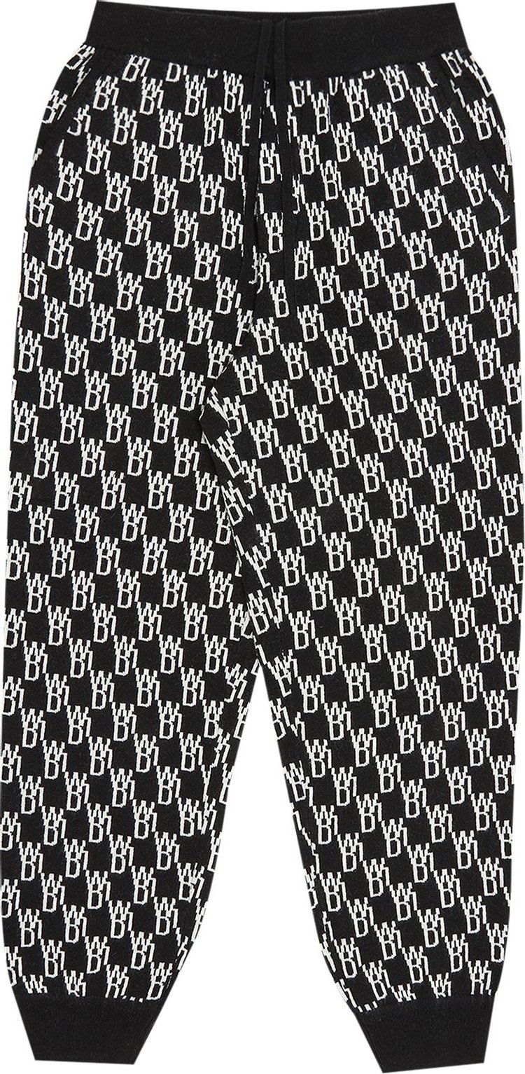 We11done Black Logo Knit Jacquard Trousers 'Black'