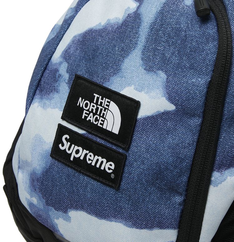 Supreme x The North Face Bleached Denim Print Pocono Backpack Indigo