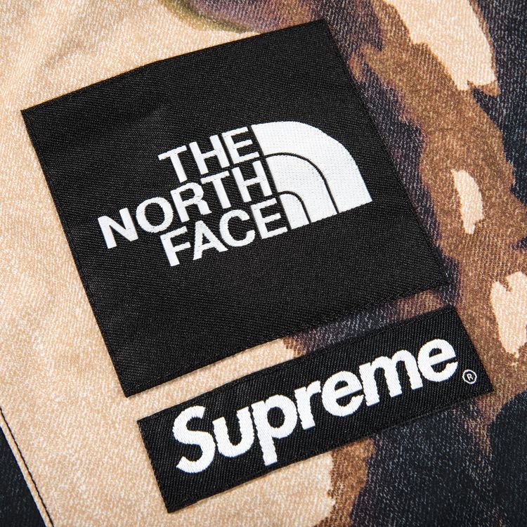 Supreme x The North Face Bleached Denim Print Mountain Jacket Black