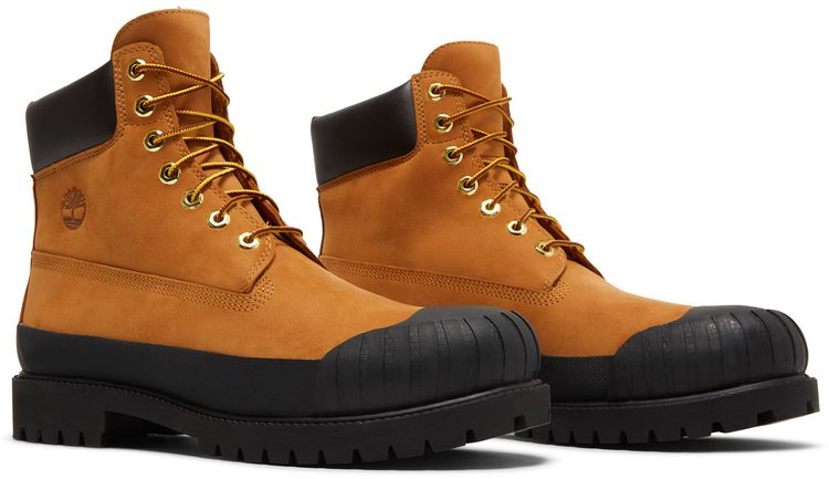 Timberland 6 Inch Premium Rubber Toe Boot Wheat Black