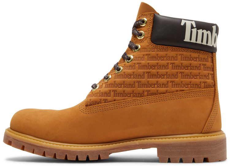 Timberland 6 Inch Premium Boot Repeat Logo   Wheat