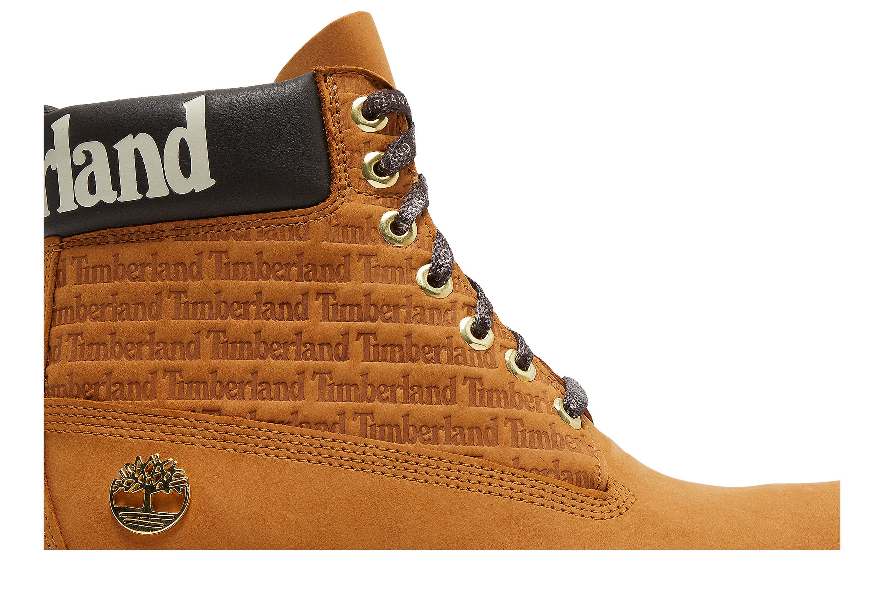 Timberland boots with gold logo 2025