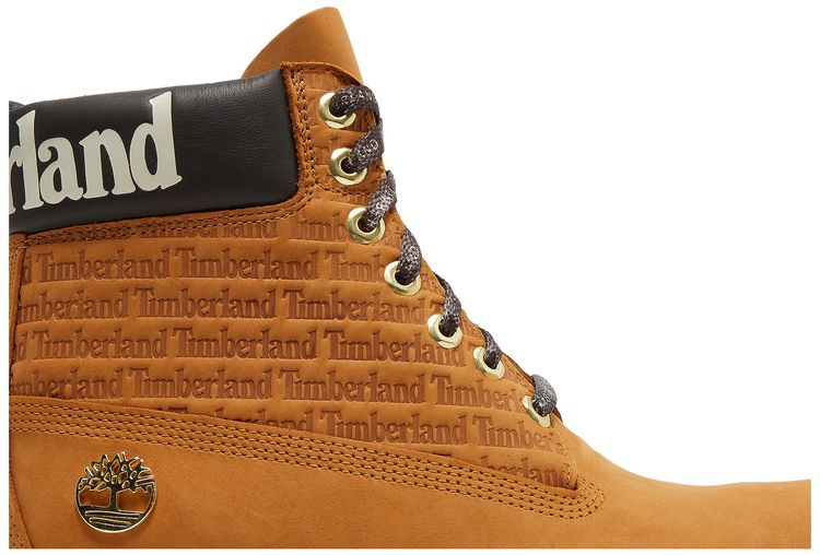 Timberland 6 Inch Premium Boot Repeat Logo   Wheat