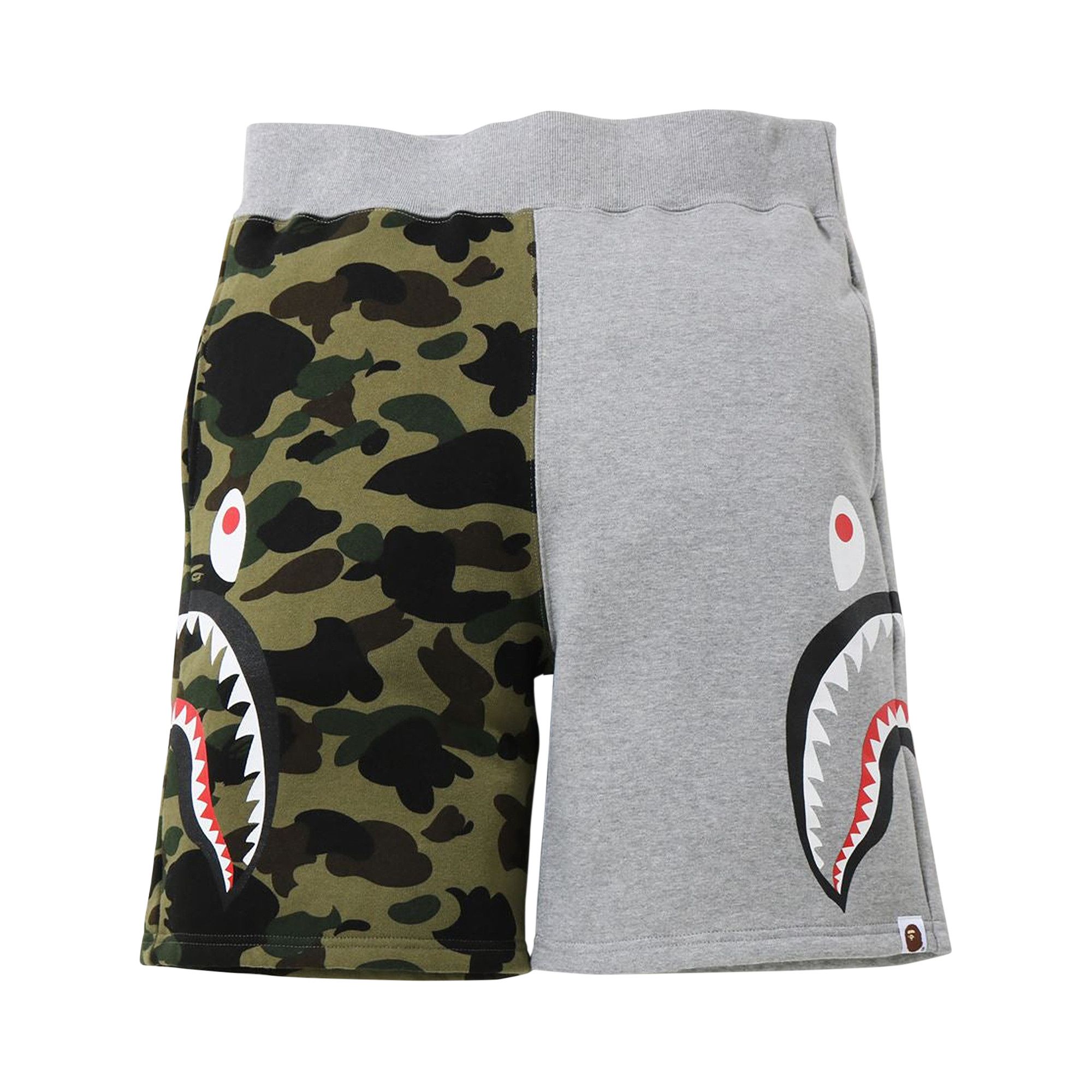 Buy BAPE 1st Camo Side Shark Sweat Shorts 'Grey' - 1G20 153 008